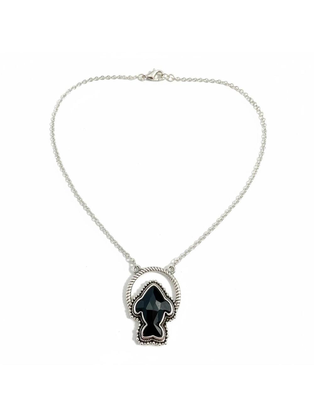 Unique Sterling Silver & Black Onyx Fish Sterling Silver Pendant Necklace